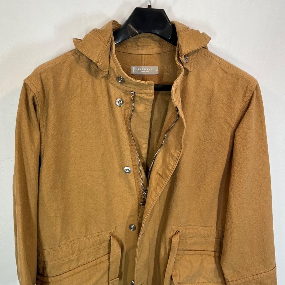 Everlane Canvas Organic cotton Parka jacket coat Size L Cappuccino brown - Picture 5 of 10